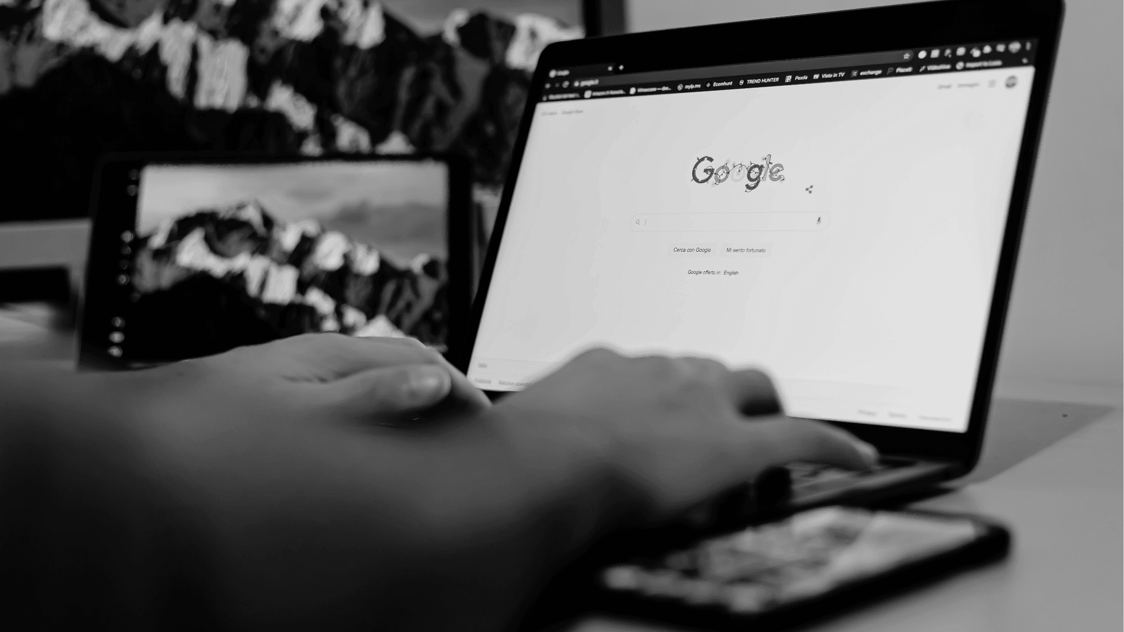 Google Search on Laptop