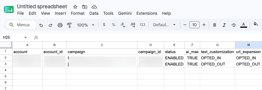 Google Ads Script AI Max Inventory